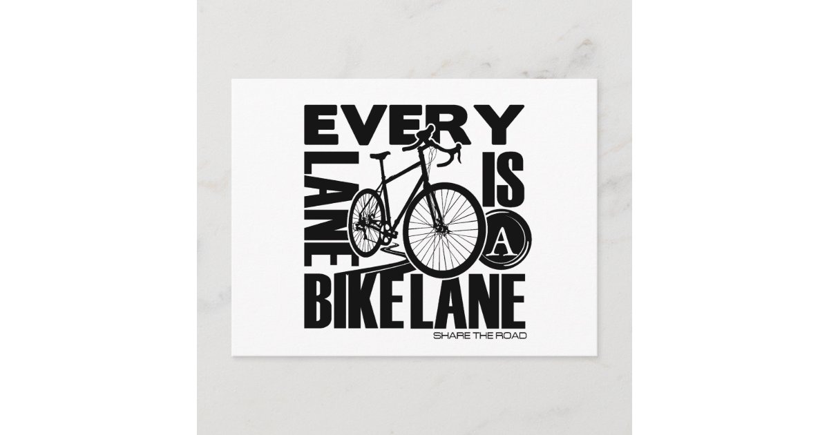 Every Lane A Bike Lane Postkarte Zazzlede 1735