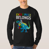 Every Piece Belongs Dinosaur Autism Awareness Puzz T-Shirt (Vorderseite)