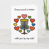 Every Round is Better | Disc Golf Valentine's Day Karte (Vorderseite)