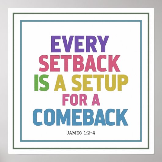 Every Setback Is A Setup For A Comeback Minimalist Poster (Vorne)