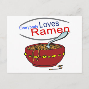 Everybody Loves Ramen Parodie Postkarte