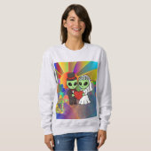 Everyday Alien Bride and Groom Retro Neon Galactic Sweatshirt (Vorne ganz)