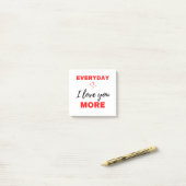 Everyday I Love You More Black Post-it Klebezettel (Auf Schreibtisch)