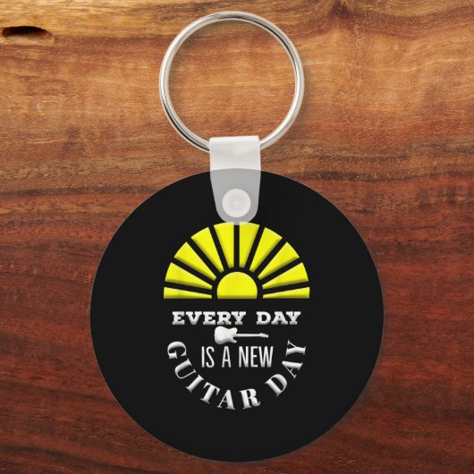 Everyday Is A New Guitar Day Funny Quote Guitarist Schlüsselanhänger (Vorderseite)