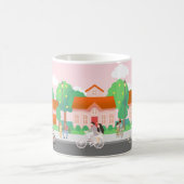Everyday Love in a Cozy Neighborhood – Illustratio Kaffeetasse (Mittel)