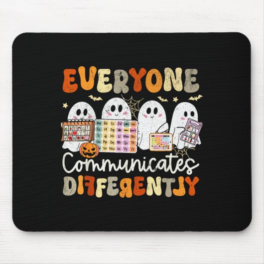 Everyone Communicates Differently Halloween Slp Sp Mousepad (Vorne)