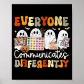 Everyone Communicates Differently Halloween Slp Sp Poster (Vorne)