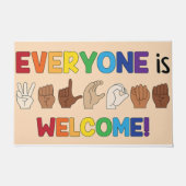 Everyone Is Welcome Hand Sign Language Doormat Fußmatte (Vorderseite)