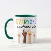 Everyone Is Welcome Here Diversity with Heart Tasse (Links)