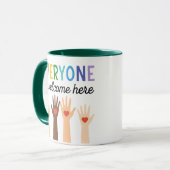 Everyone Is Welcome Here  Diversity with Heart  Tasse (Vorderseite Links)
