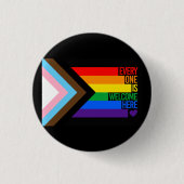 Everyone is Welcome Here (Progress Pride) Flag Button (Vorderseite)