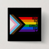 Everyone is Welcome Here (Progress Pride) Flag Button (Vorderseite)