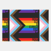 Everyone is Welcome Here (Progress Pride) Flag Geschenkpapier Set (Vorderseite)
