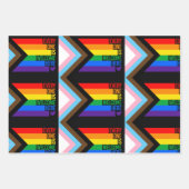 Everyone is Welcome Here (Progress Pride) Flag Geschenkpapier Set (Vorderseite 3)