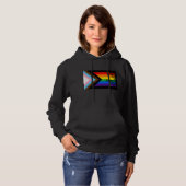 Everyone is Welcome Here (Progress Pride) Flag Hoodie (Vorne ganz)