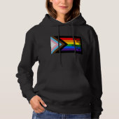 Everyone is Welcome Here (Progress Pride) Flag Hoodie (Vorderseite)