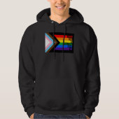 Everyone is Welcome Here (Progress Pride) Flag Hoodie (Vorderseite)