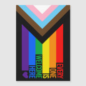 Everyone is Welcome Here (Progress Pride) Flag Magneteinladung (Vorderseite)