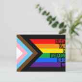 Everyone is Welcome Here (Progress Pride) Flag Postkarte (Stehend Vorderseite)