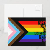 Everyone is Welcome Here (Progress Pride) Flag Postkarte (Vorne/Hinten)