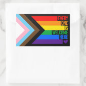 Everyone is Welcome Here (Progress Pride) Flag Rechteckiger Aufkleber (Tasche)