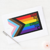 Everyone is Welcome Here (Progress Pride) Flag Rechteckiger Aufkleber (Umschlag)