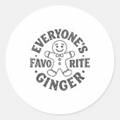 Everyone's Favorite Ginger T Funny Gingerbread Man Runder Aufkleber (Vorderseite)