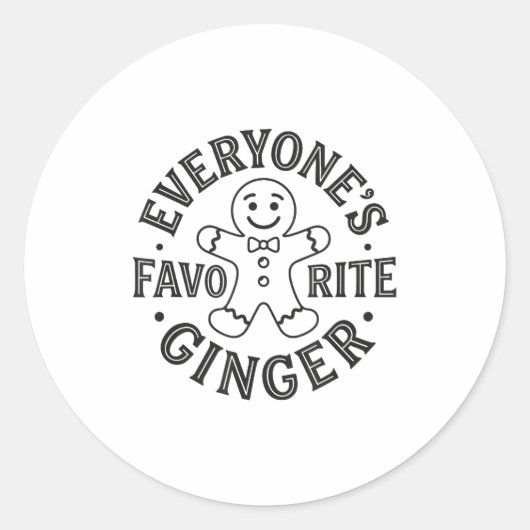 Everyone's Favorite Ginger T Funny Gingerbread Man Runder Aufkleber (Vorderseite)