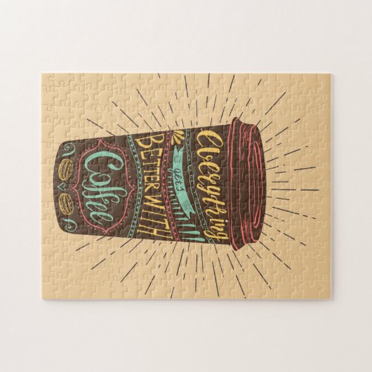 Everything Gets Better With Coffee Coffee Quotes Puzzle (Horizontal)