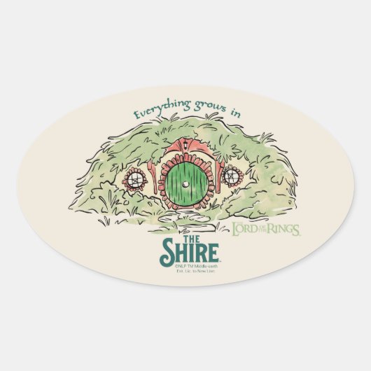 Everything Grows in THE SHIRE™ Ovaler Aufkleber (Vorderseite)