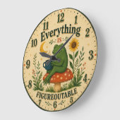Everything Is Figureoutable Frog Große Wanduhr (Winkel)