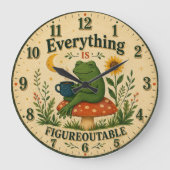 Everything Is Figureoutable Frog Große Wanduhr (Vorderseite)