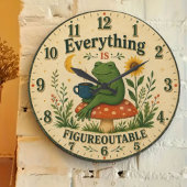 Everything Is Figureoutable Frog Große Wanduhr