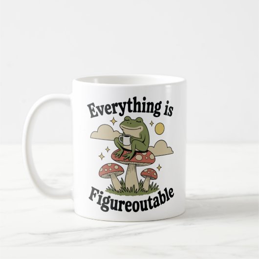 Everything is figureoutable frog with coffee kaffeetasse (Links)
