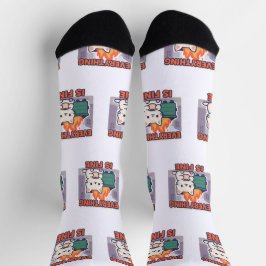 Everything is fine cat with coffee dumpster fire socken