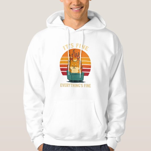 Everything’s Fine – Calm in Chaos Meme Art Hoodie (Vorderseite)