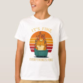 Everything’s Fine – Calm in Chaos Meme Art T-Shirt (Vorderseite)