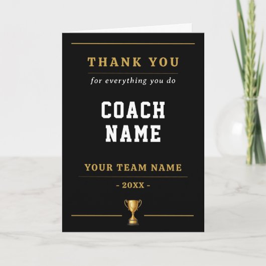 Everything You Do Trophy Coach Name Dankeskarte (Vorderseite)