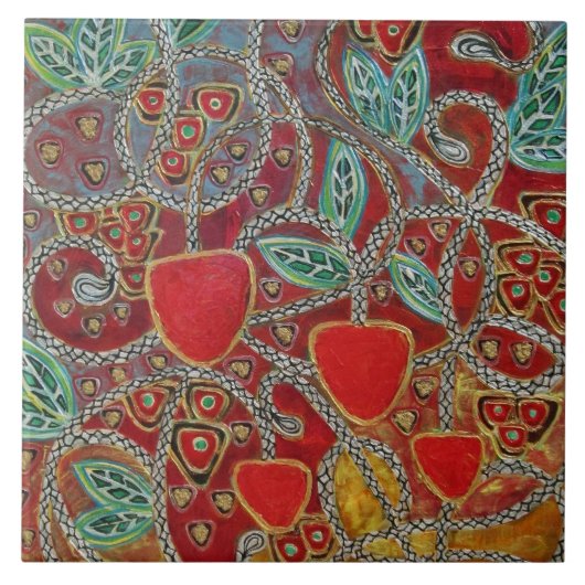 "Eves Äpfel" (Malerei) Fliese (Vorderseite)