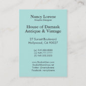 EVES BALKON, Kunst-DekoIronwork im Aqua und Visitenkarte (Rückseite)