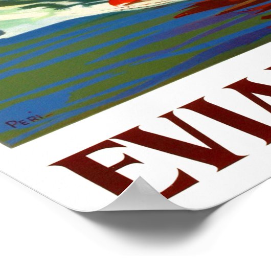 Evian France Vintage Reise Poster (Ecke)