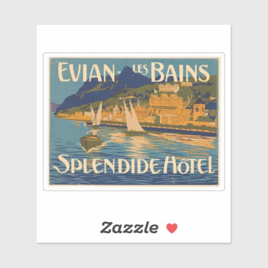 Evian Les Bains Spledide Hotel Aufkleber (Blatt)