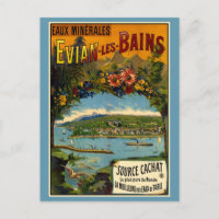 Evian Les Bans Evian Water Vintage Travel Poster