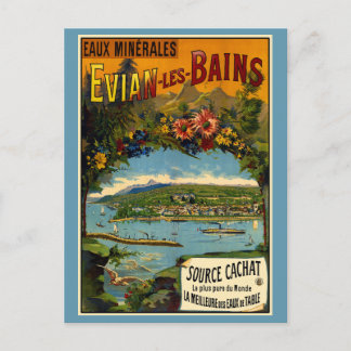Evian Les Bans Evian Water Vintage Travel Poster Feiertagspostkarte