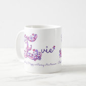 Evie dekorative E Monogramm-Tasse Namensbedeutung Kaffeetasse (Vorderseite Links)
