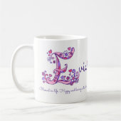 Evie dekorative E Monogramm-Tasse Namensbedeutung Kaffeetasse (Links)
