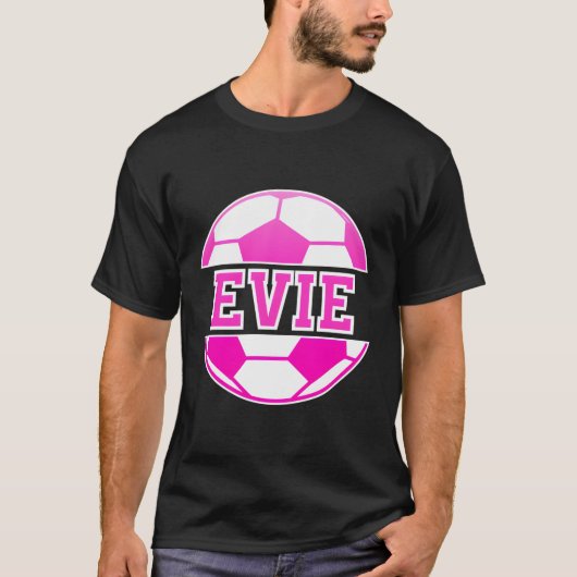 Evie Name Soccer Play Football Sports Fan Balls T-Shirt (Vorderseite)
