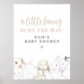 EVIE Niedlich Pastel Baby Bunny Baby Dusche Willko Poster (Vorne)