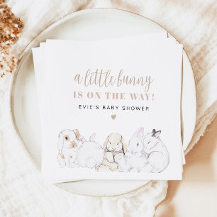 EVIE Niedlich Pastel Watercolor Bunny Baby Shower Serviette