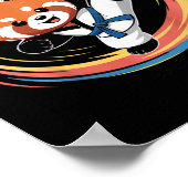 Evie's Power Roter Panda Taekwondo Karate Blaugürt Poster (Ecke)